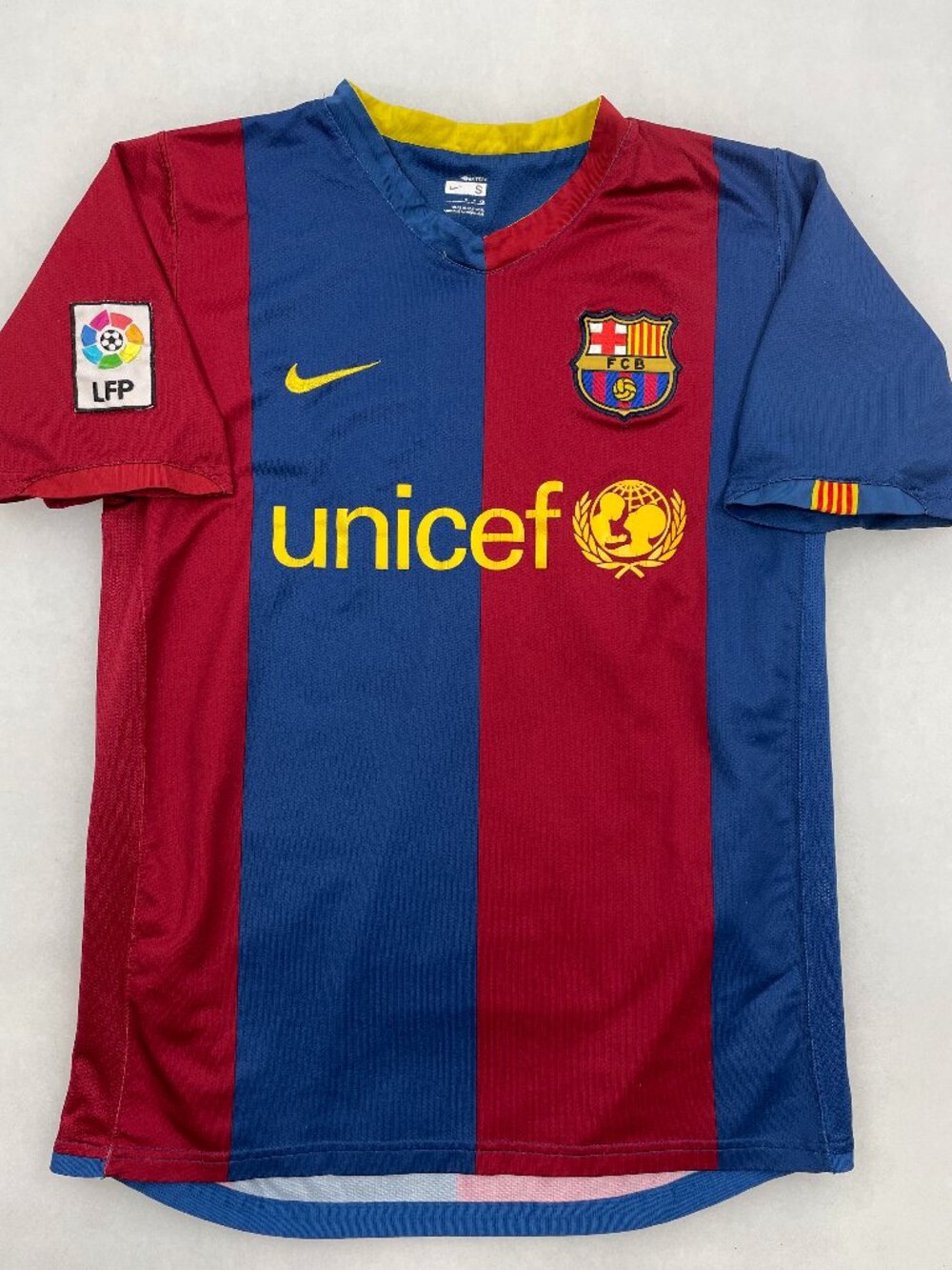 Nike FC Barcelona 2008-09 Jersey Unicef LFP Patch Soccer Football Jersey Men's S